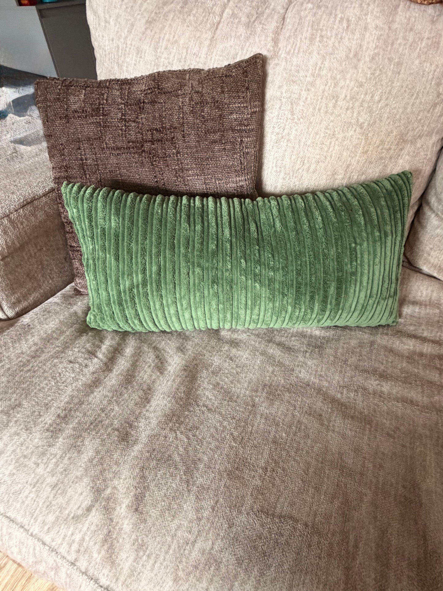 Green Corduroy Throw Pillow Covers