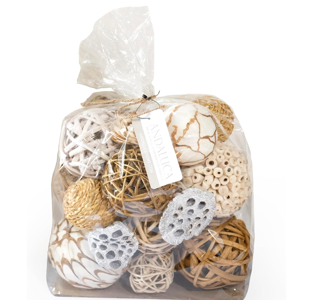 Decorative Natural Bowl & Tray Filler – Assorted Orbs