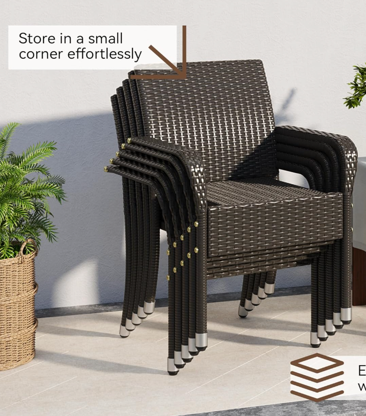 Woven Outdoor Dining Chair Set