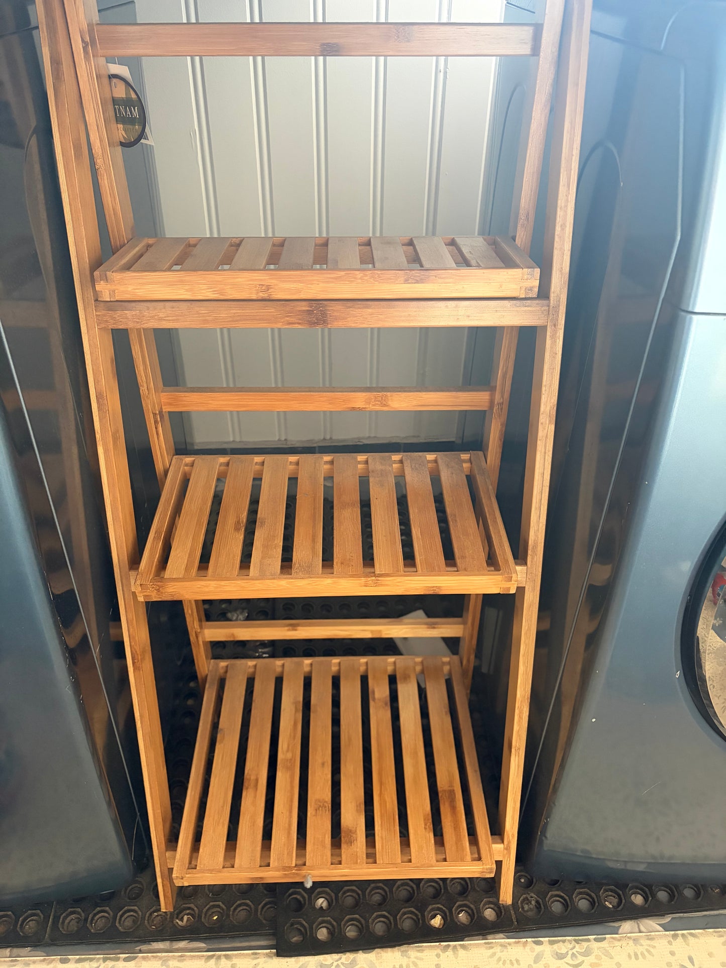 Rustic Ladder Storage Shelf with Drawer