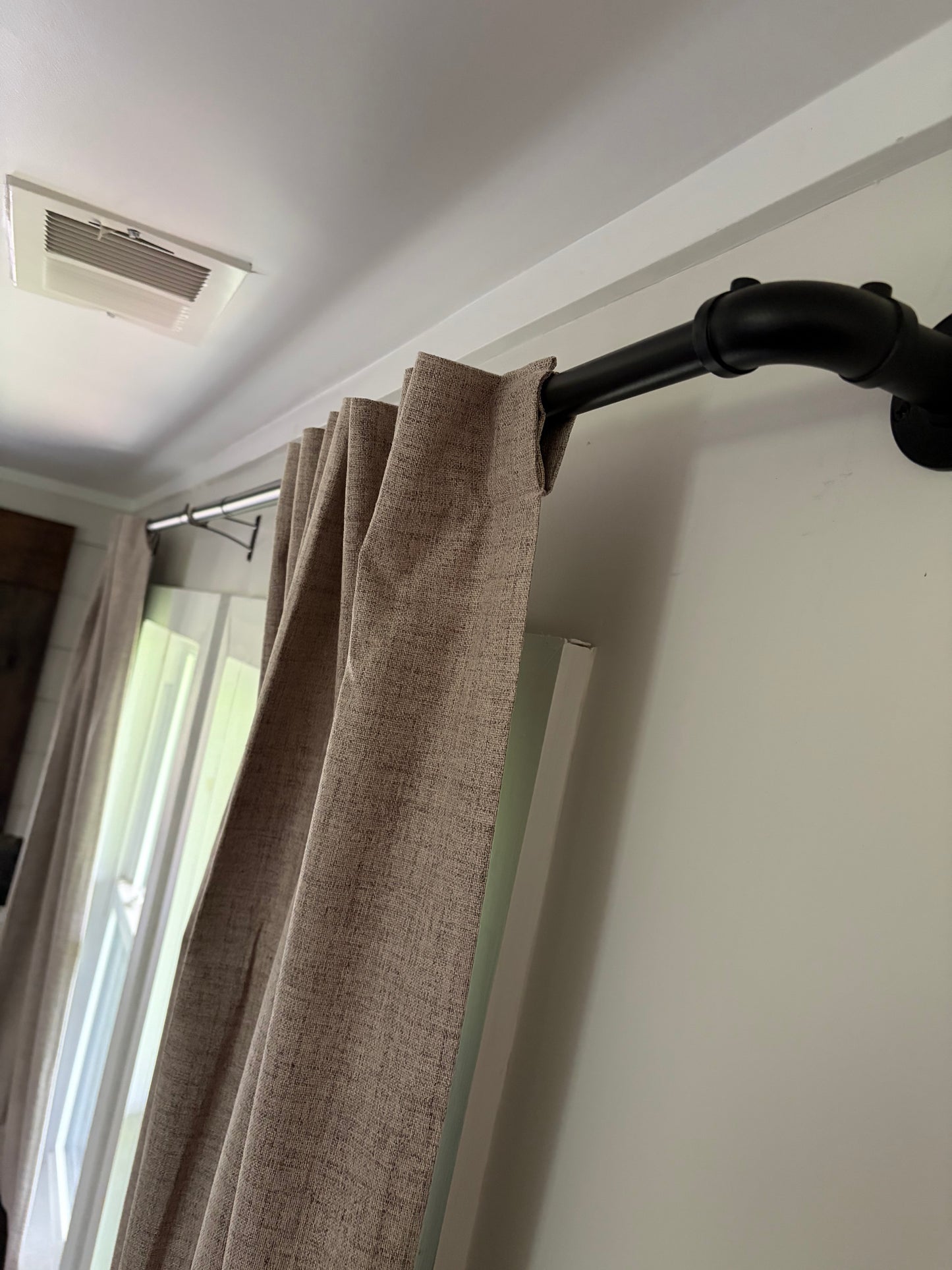 Industrial Black Wrap-Around Curtain Rods | Heavy Duty Adjustable Window Rods