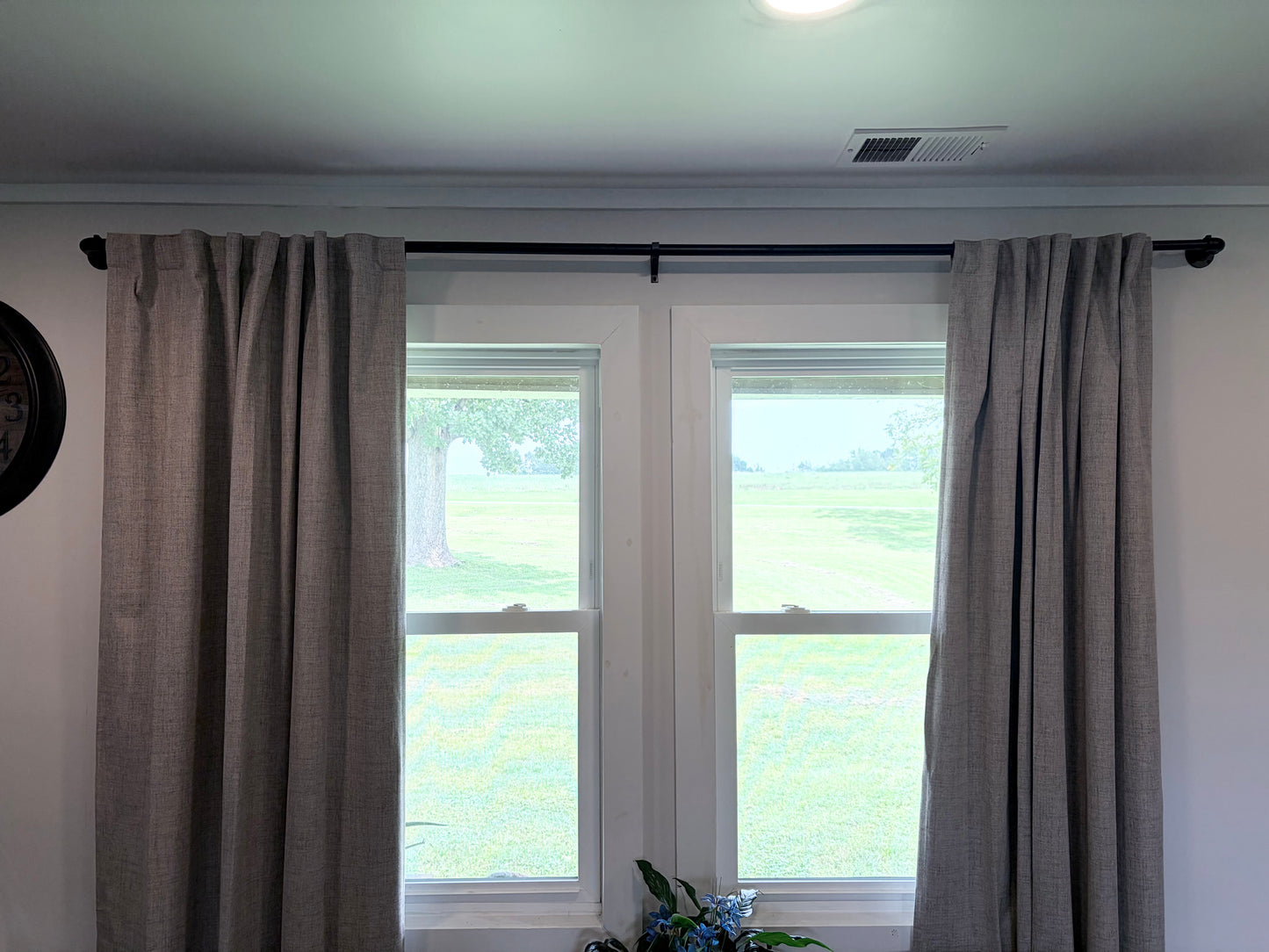 Industrial Black Wrap-Around Curtain Rods | Heavy Duty Adjustable Window Rods