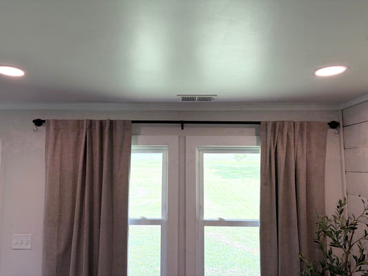Industrial Black Wrap-Around Curtain Rods | Heavy Duty Adjustable Window Rods