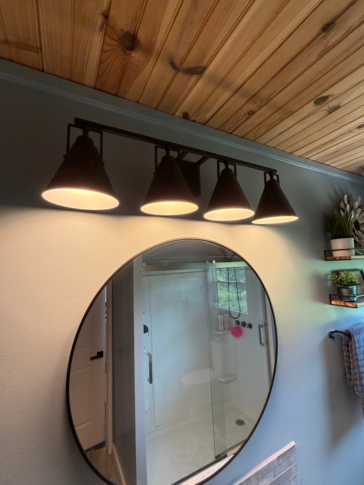 Bathroom Light Fixture – 4-Light Matte Black Vanity Light