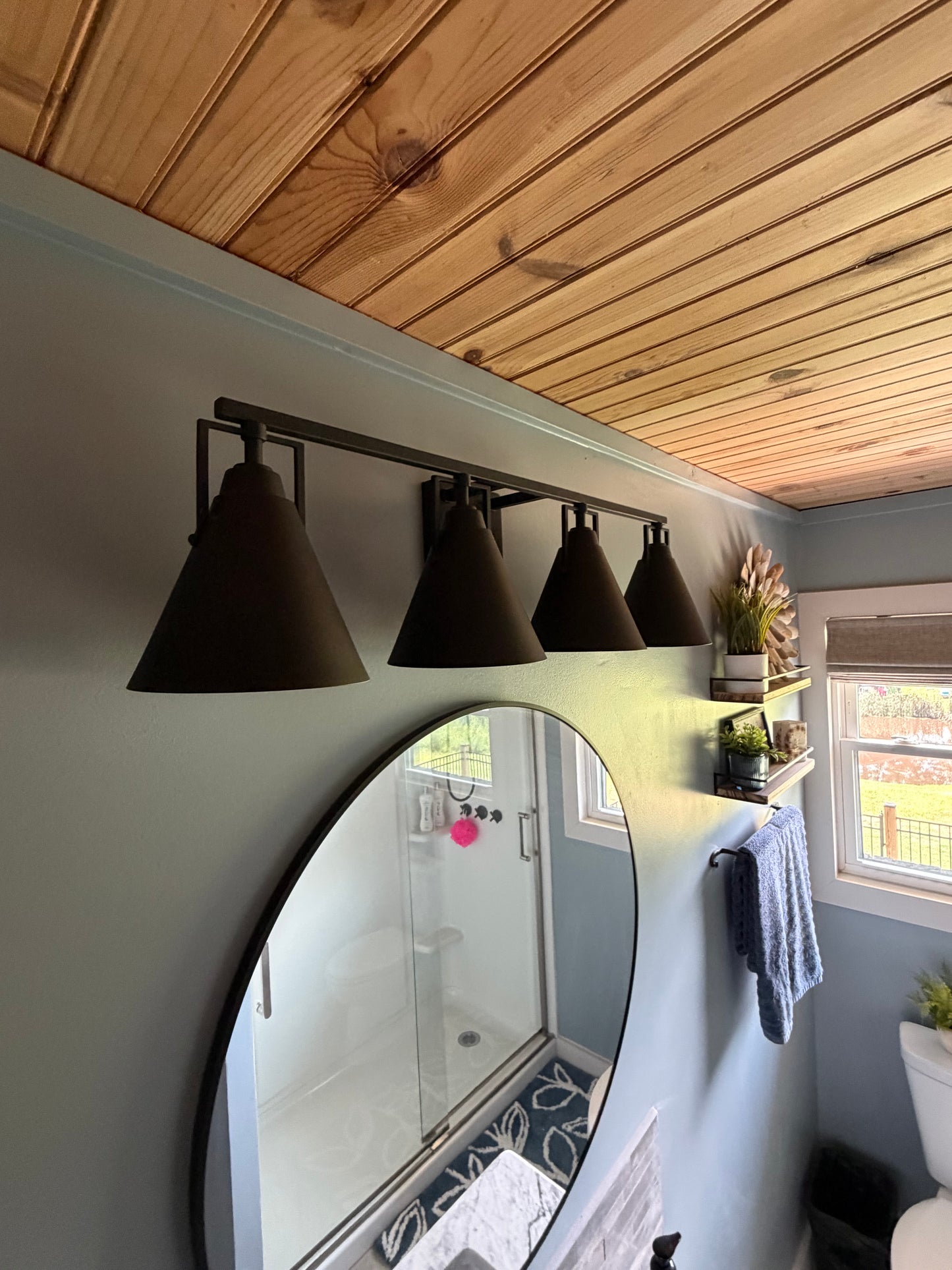 Bathroom Light Fixture – 4-Light Matte Black Vanity Light