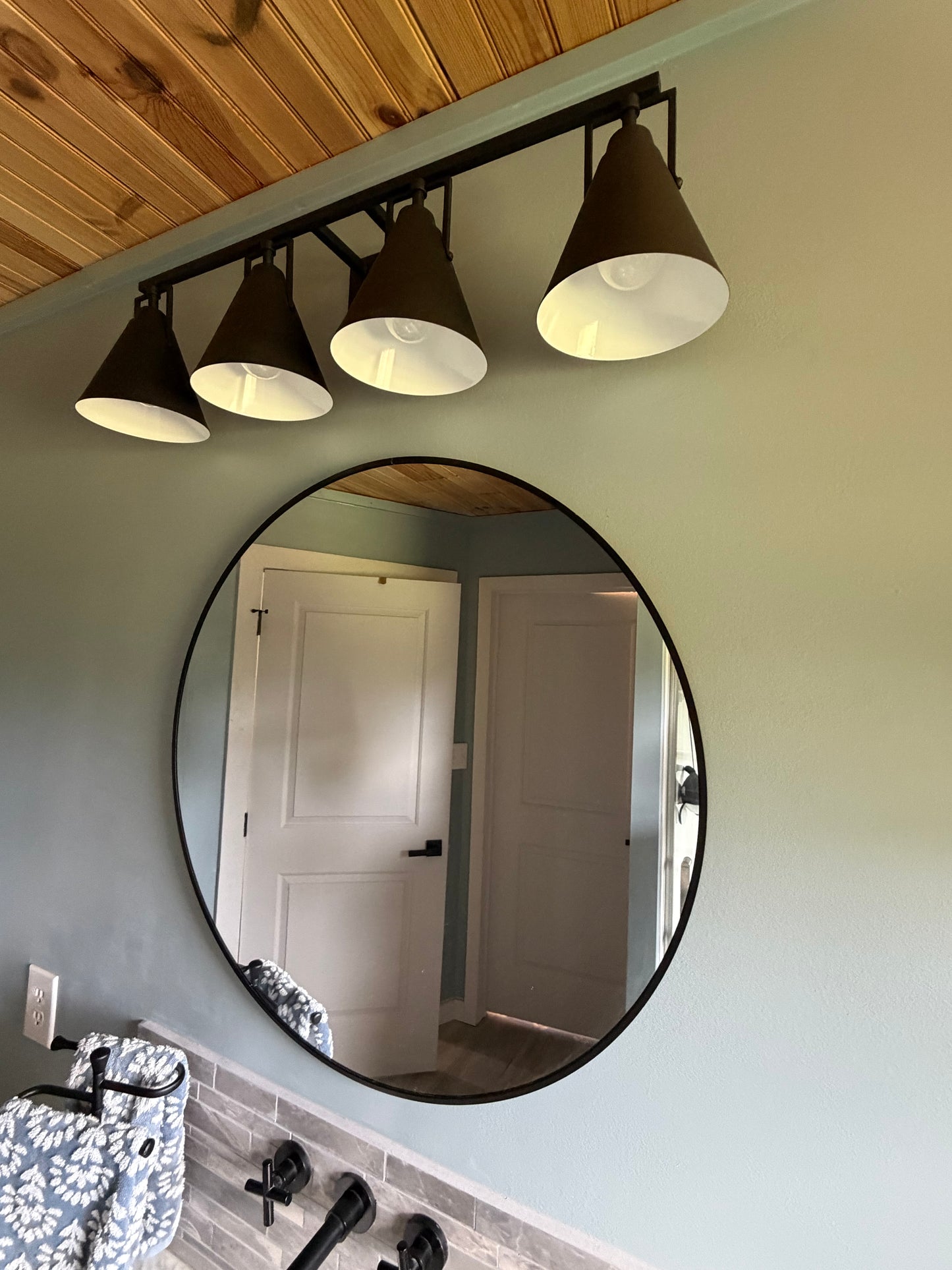 Bathroom Light Fixture – 4-Light Matte Black Vanity Light