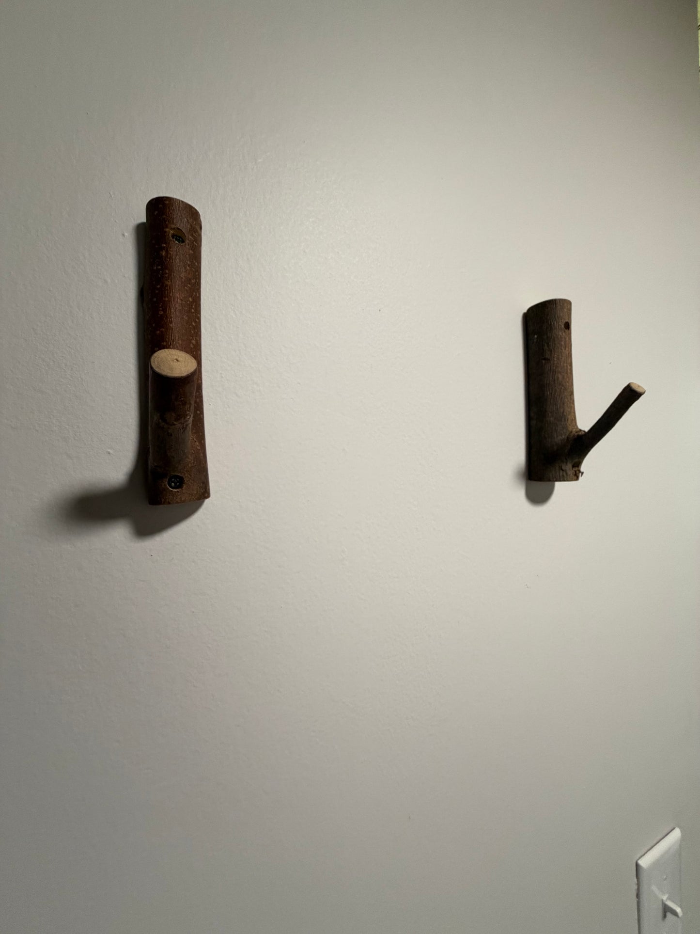 Real Wood Branch Wall Hooks – Set of 4