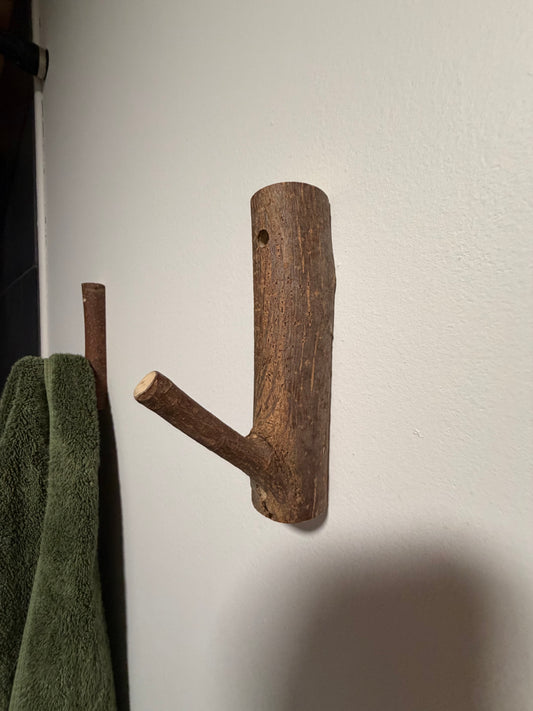 Real Wood Branch Wall Hooks – Set of 4