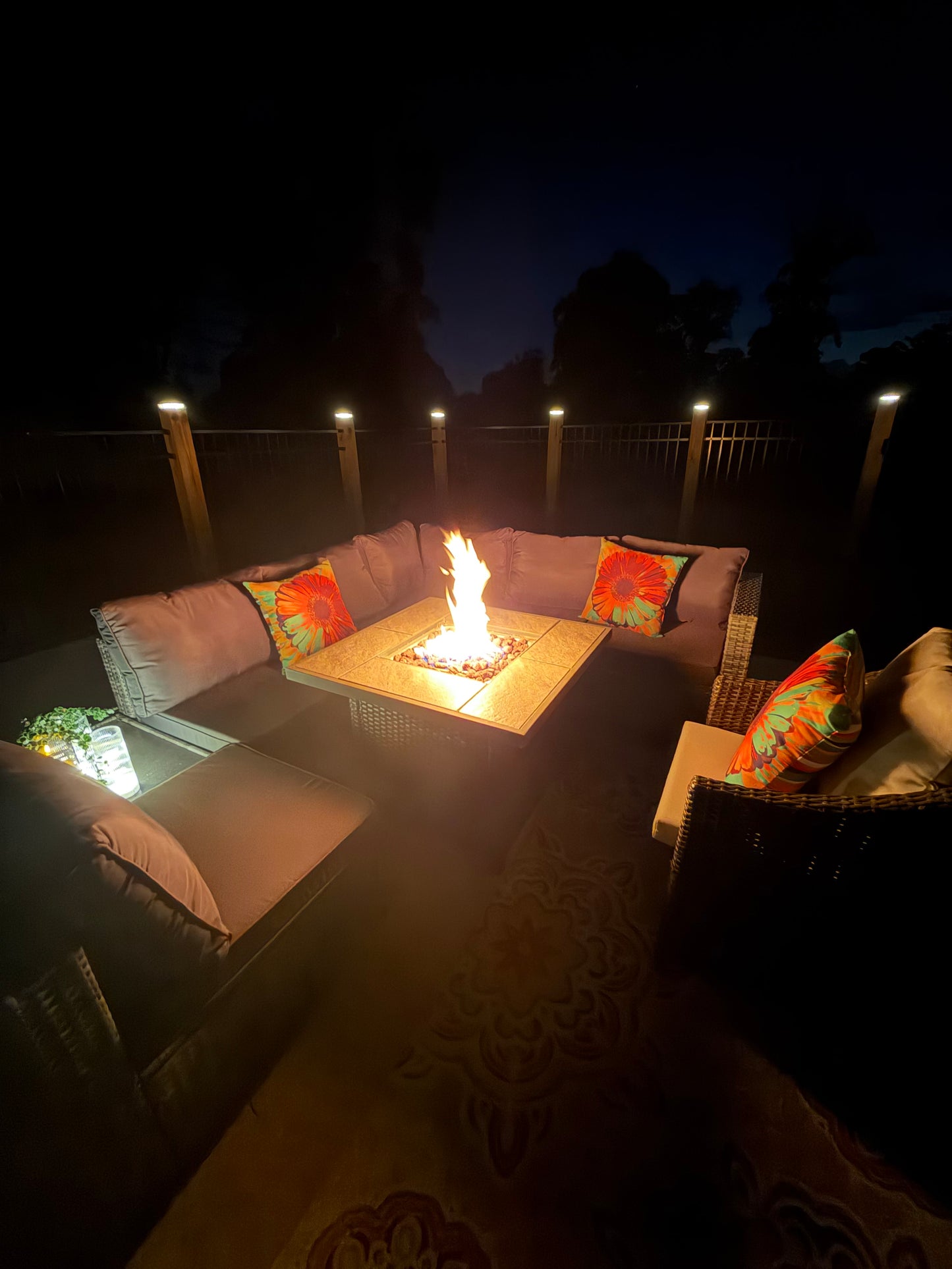 Gray Wicker Outdoor Sectional Conversation Set