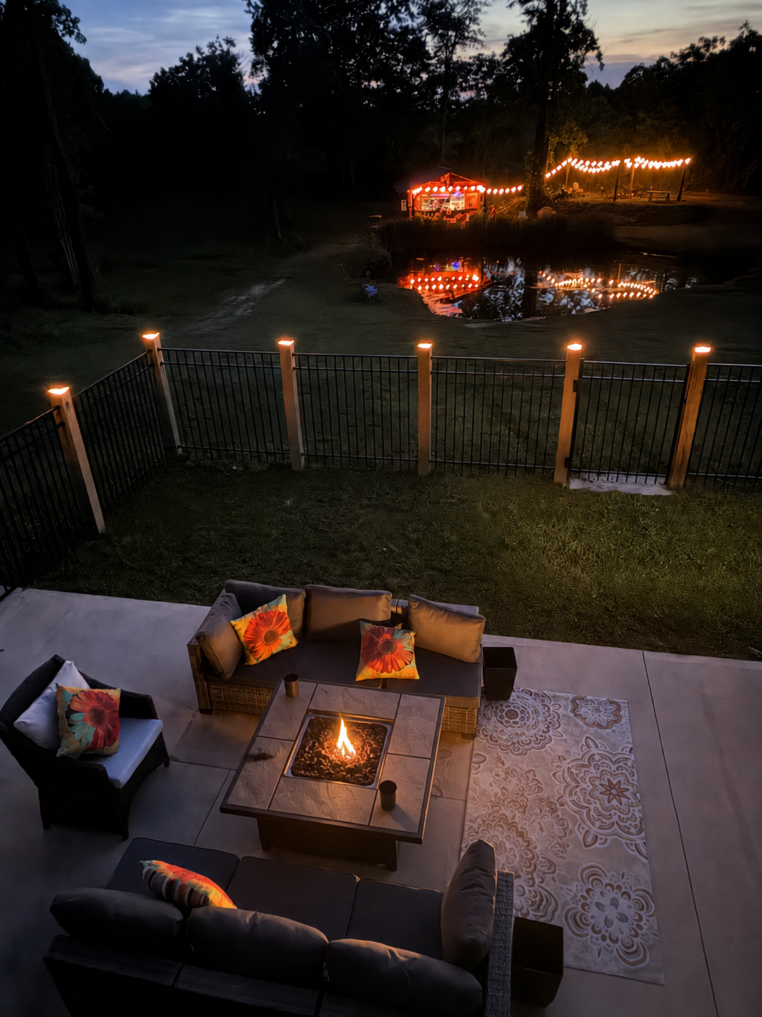 Square Wicker Propane Fire Pit Table