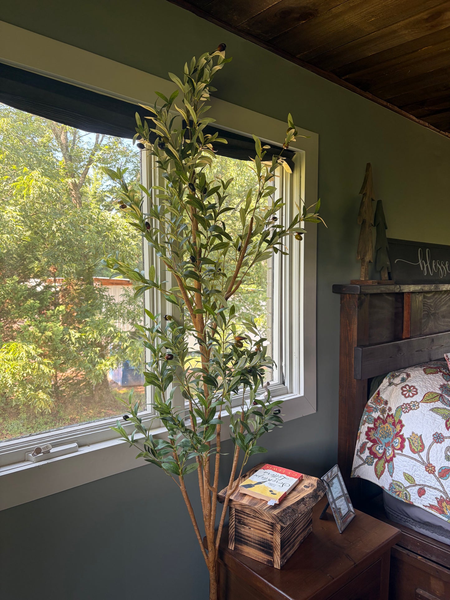 7' Faux Olive Tree