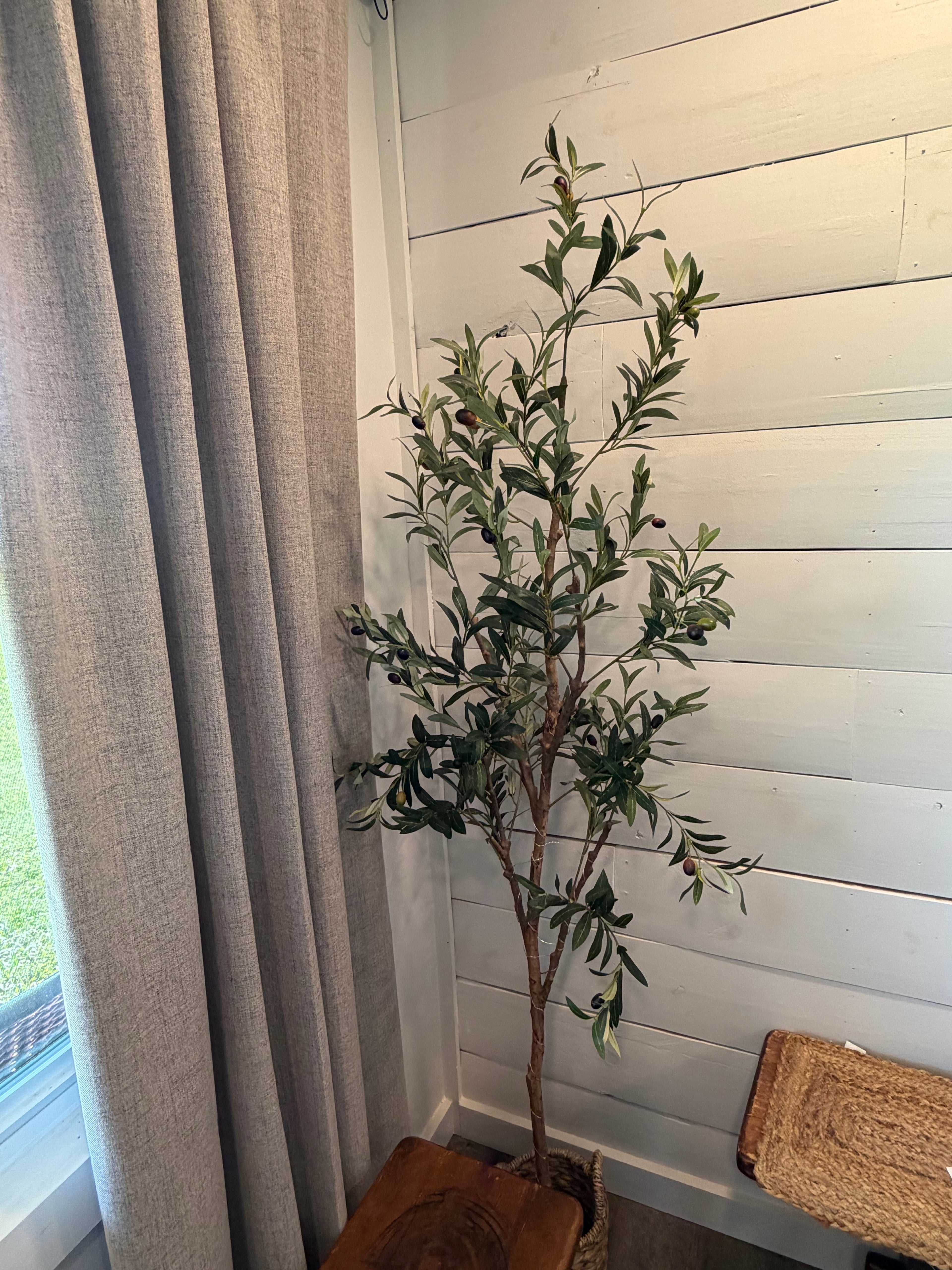 7' Faux Olive Tree