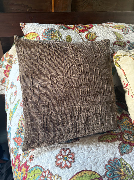 Dark Brown Chenille Throw Pillow Covers