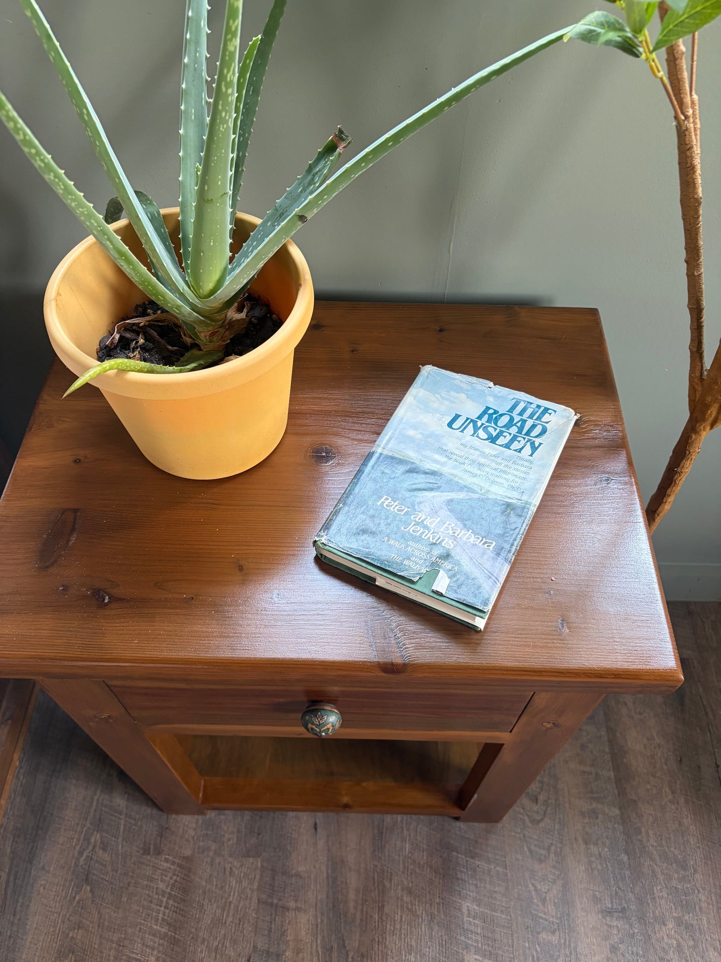Rustic Wood End Table
