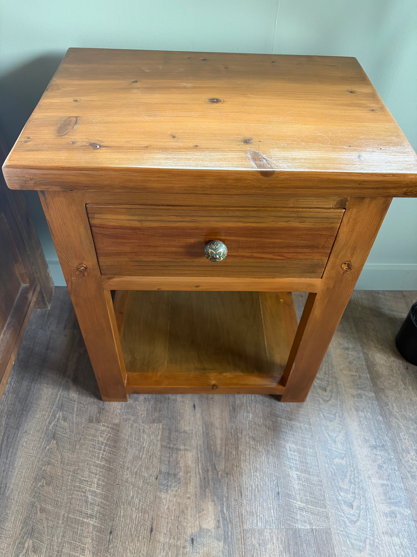 Rustic Wood End Table