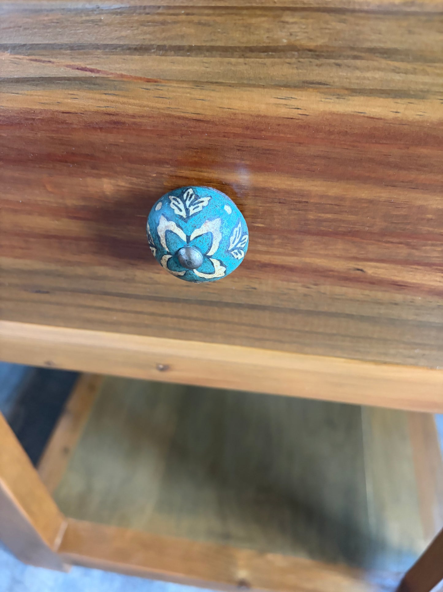 Blue Floral Ceramic Drawer Knobs