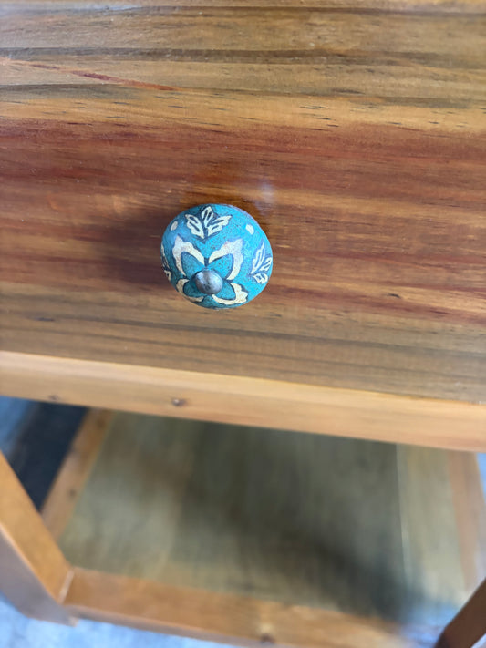 Blue Floral Ceramic Drawer Knobs