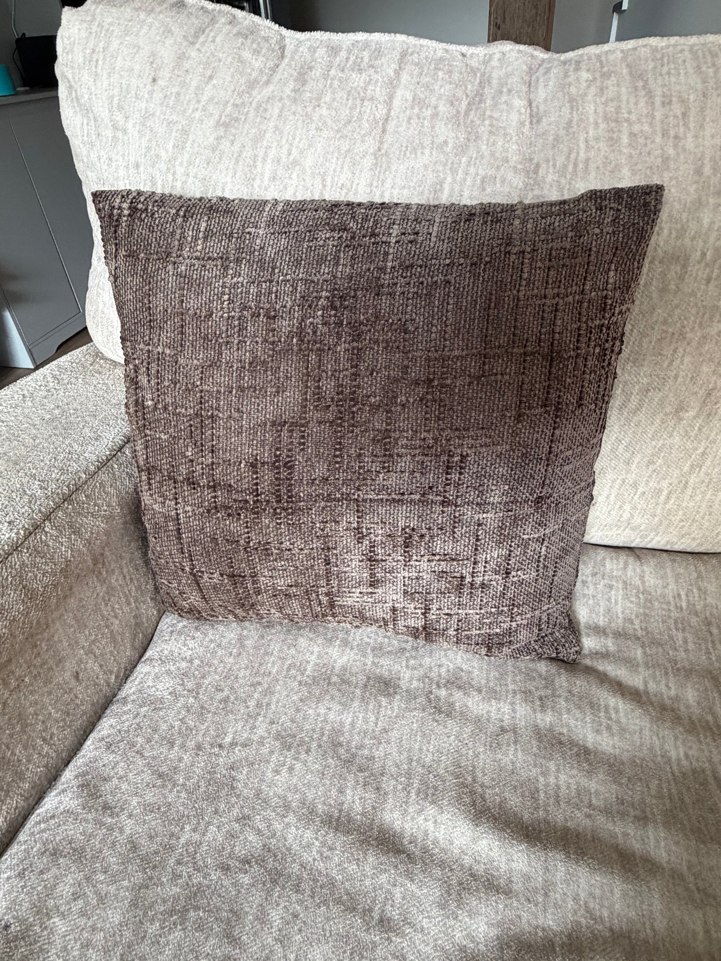 Brown Textured Chenille Throw Pillow Covers