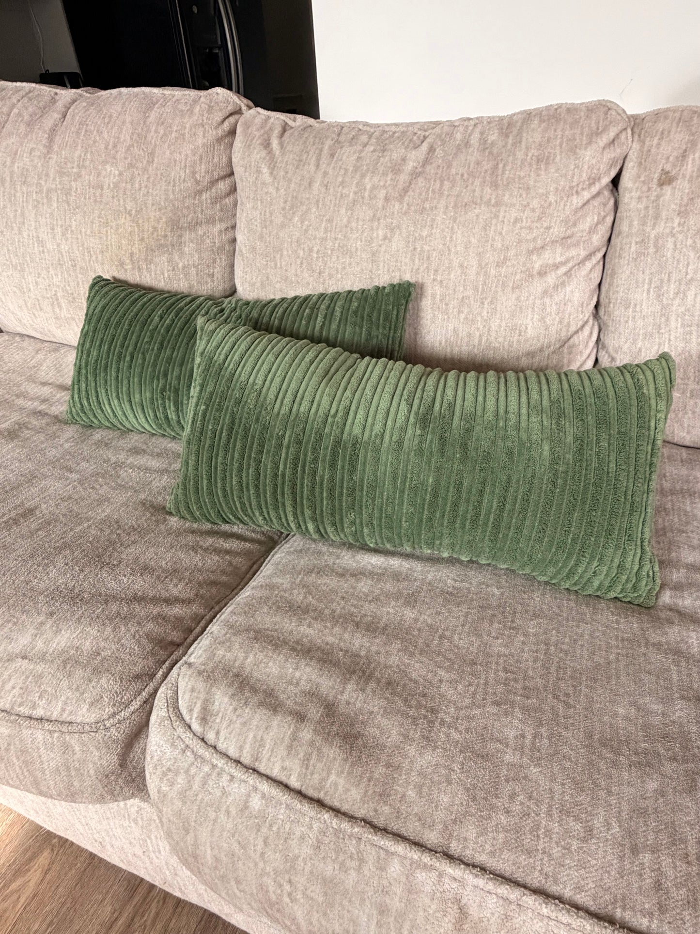 Green Corduroy Throw Pillow Covers