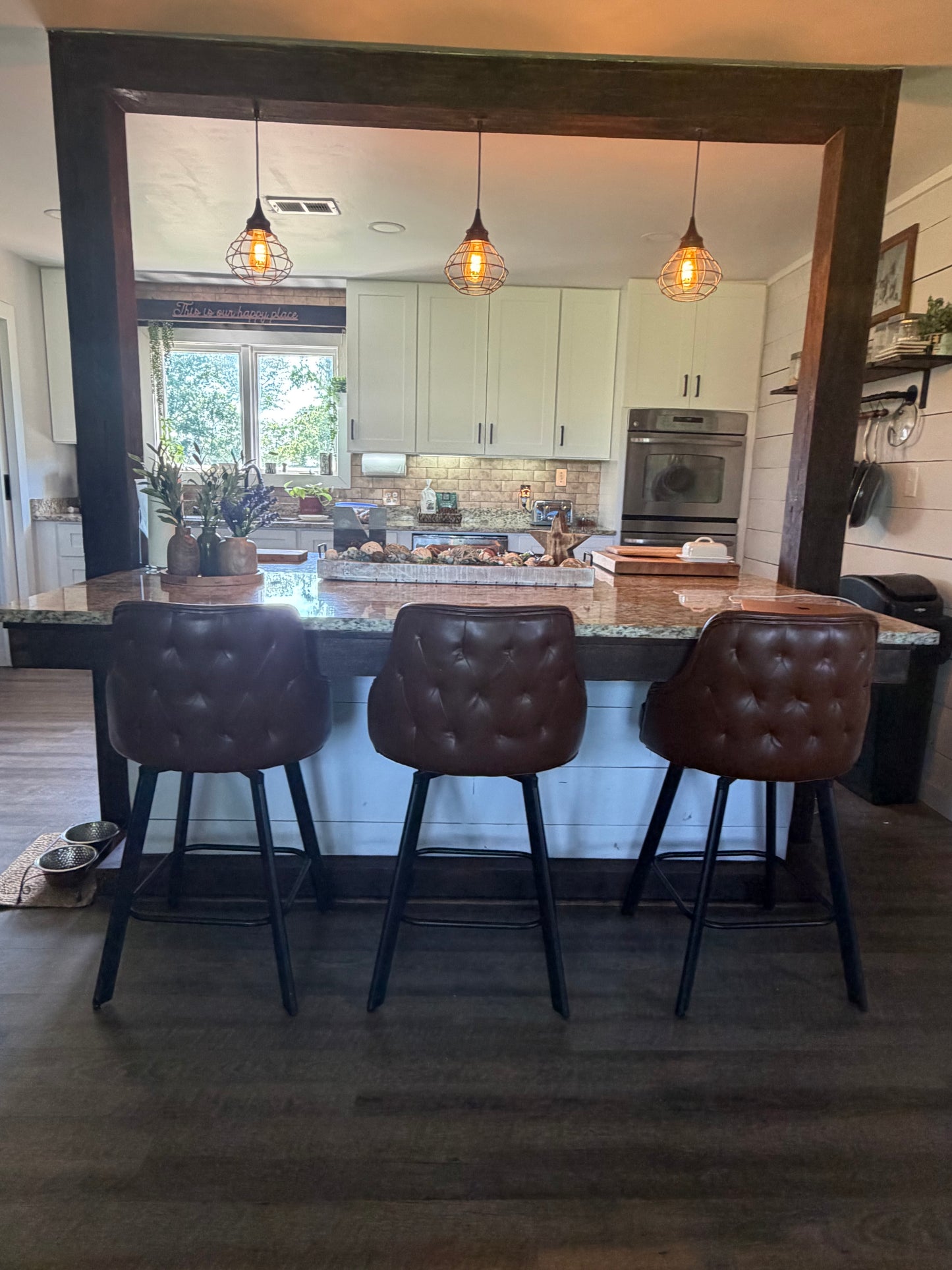 Bar Stools Set of 3, 26" Swivel Counter Height Bar Stools