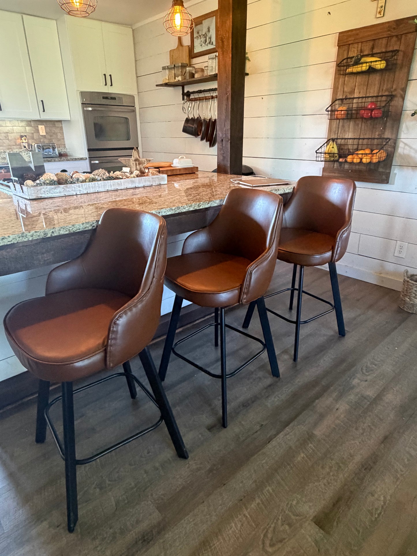 Bar Stools Set of 3, 26" Swivel Counter Height Bar Stools
