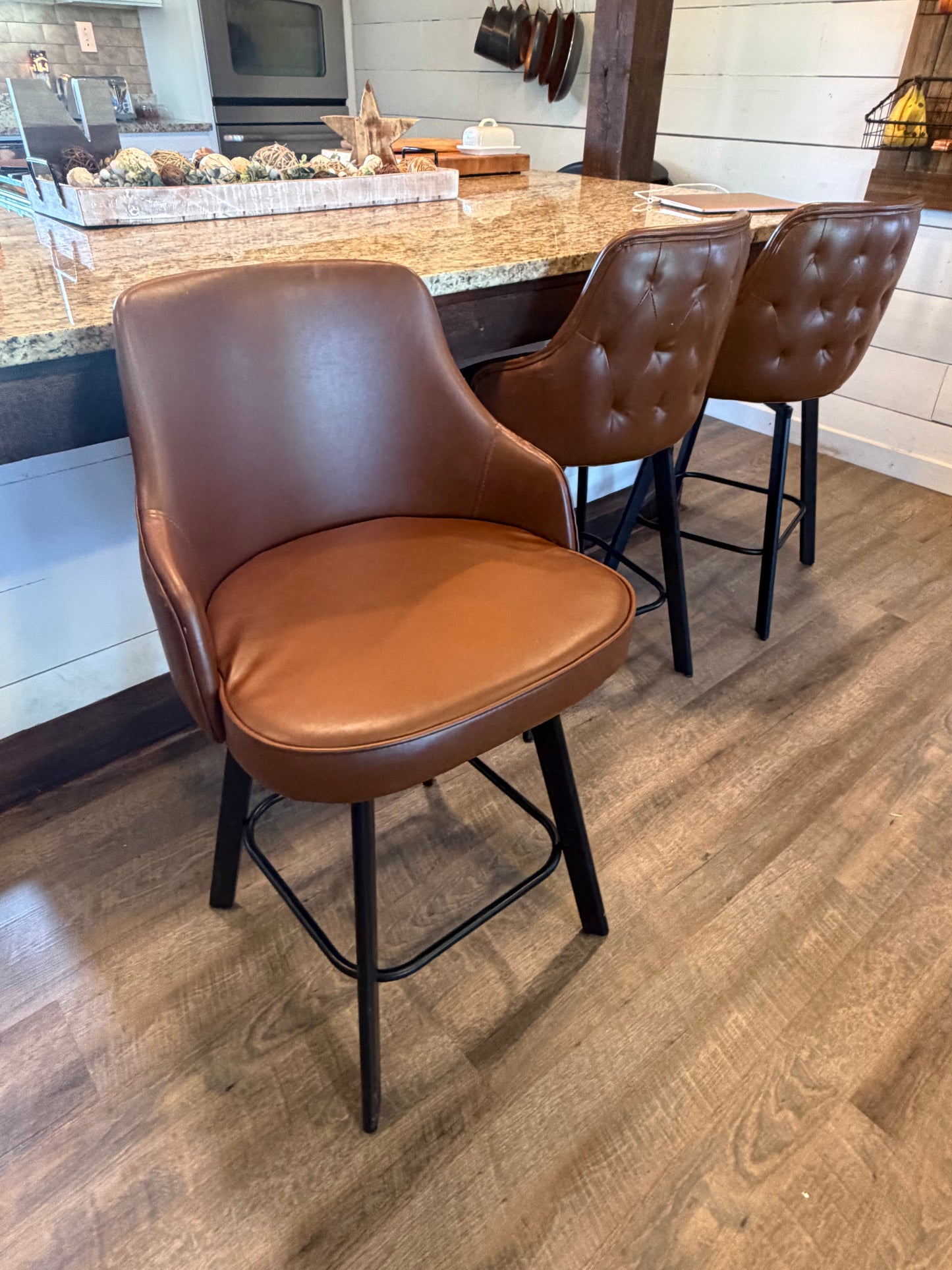 Bar Stools Set of 3, 26" Swivel Counter Height Bar Stools