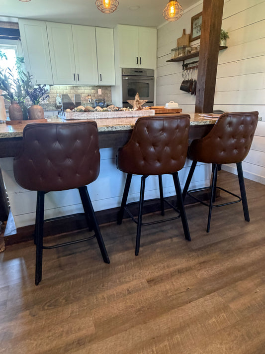 Bar Stools Set of 3, 26" Swivel Counter Height Bar Stools