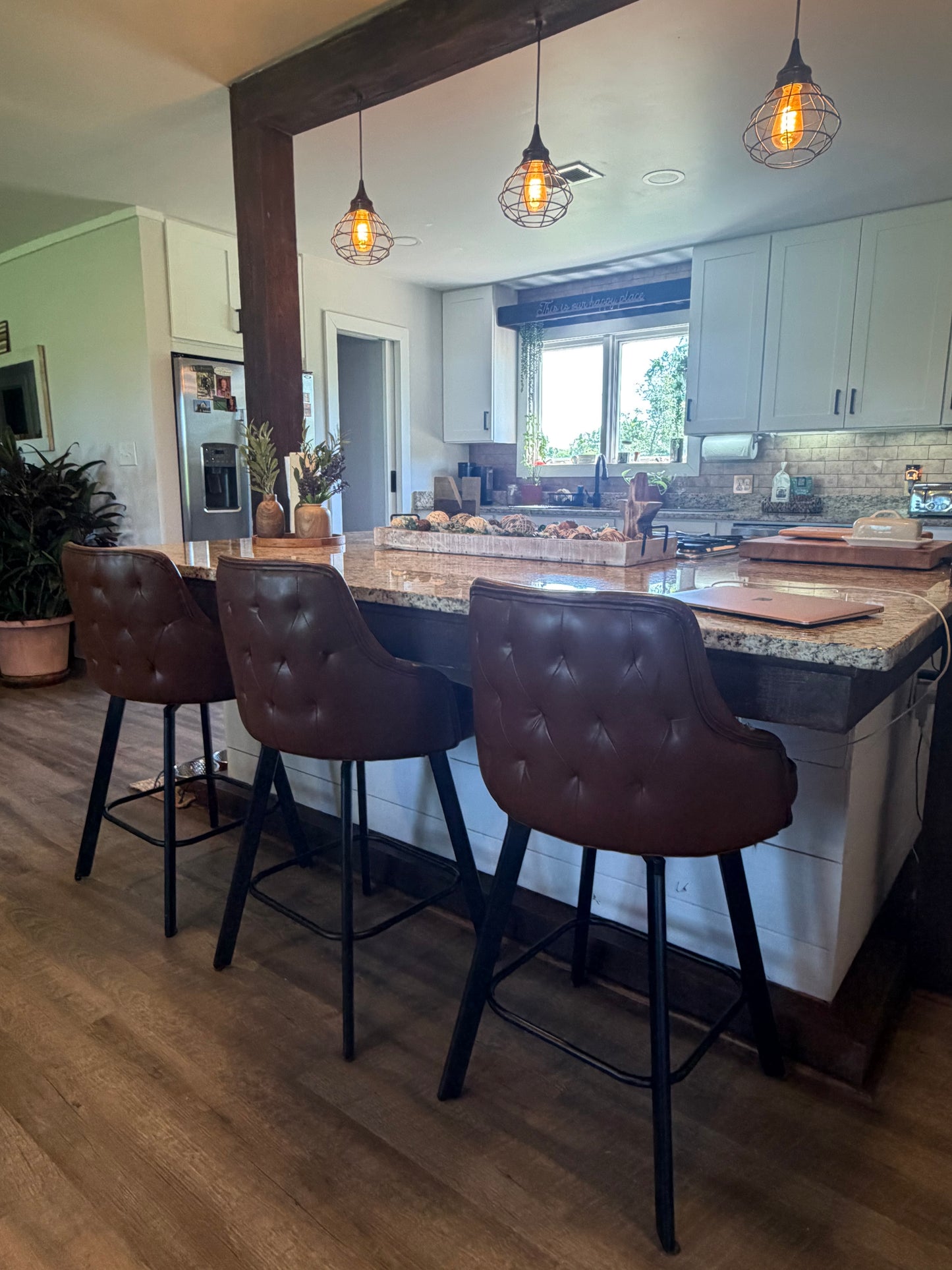 Bar Stools Set of 3, 26" Swivel Counter Height Bar Stools