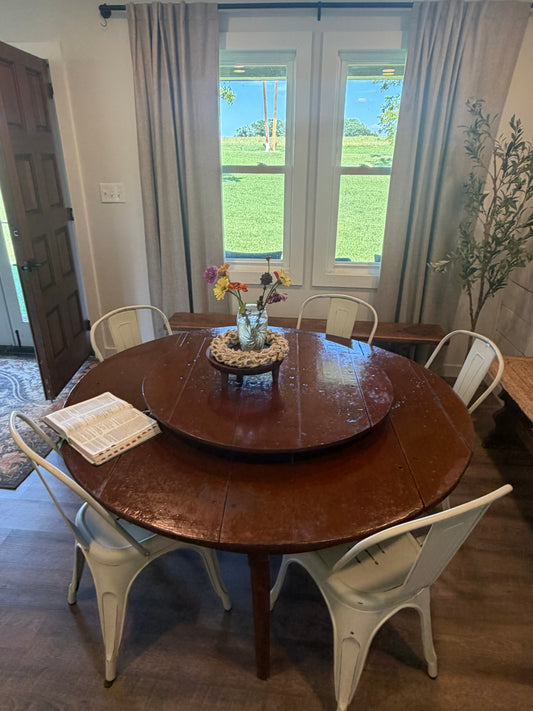 White Distressed Metal Dining Chairs - Set of 4