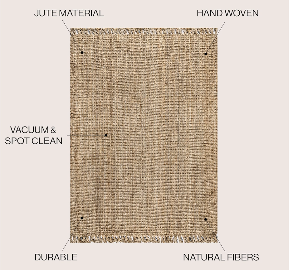 JONATHAN Y Natural Jute Area Rug
