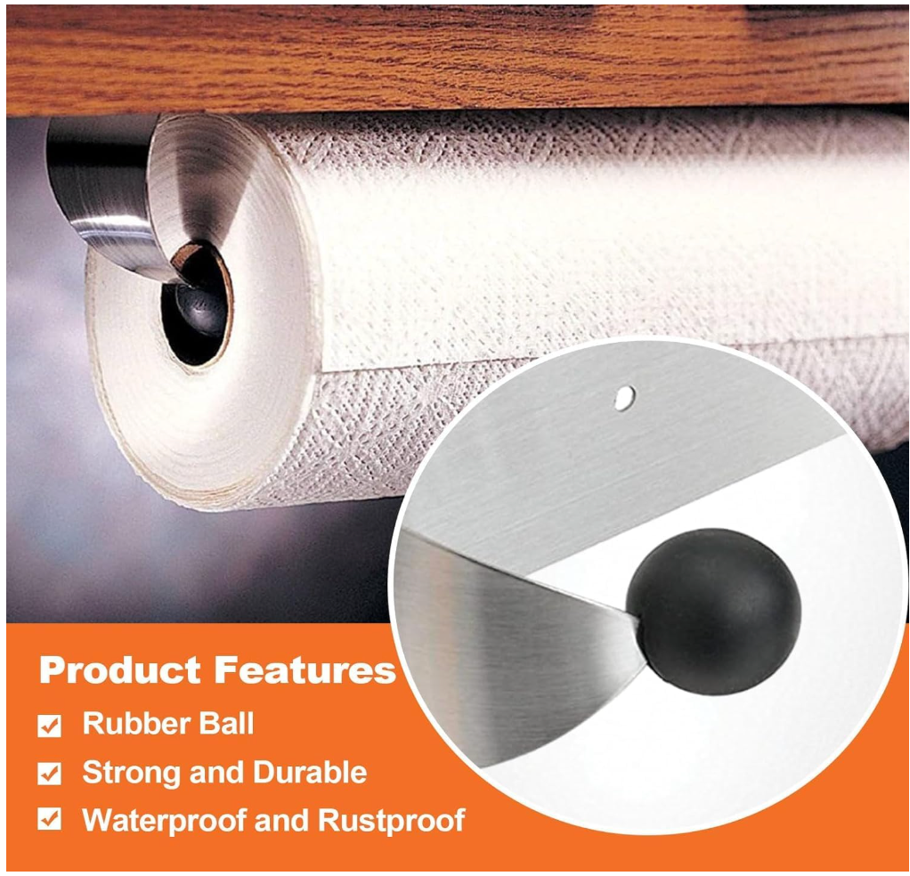 Under Cabinet Stainless Steel Paper Towel Holder (2-Pack)