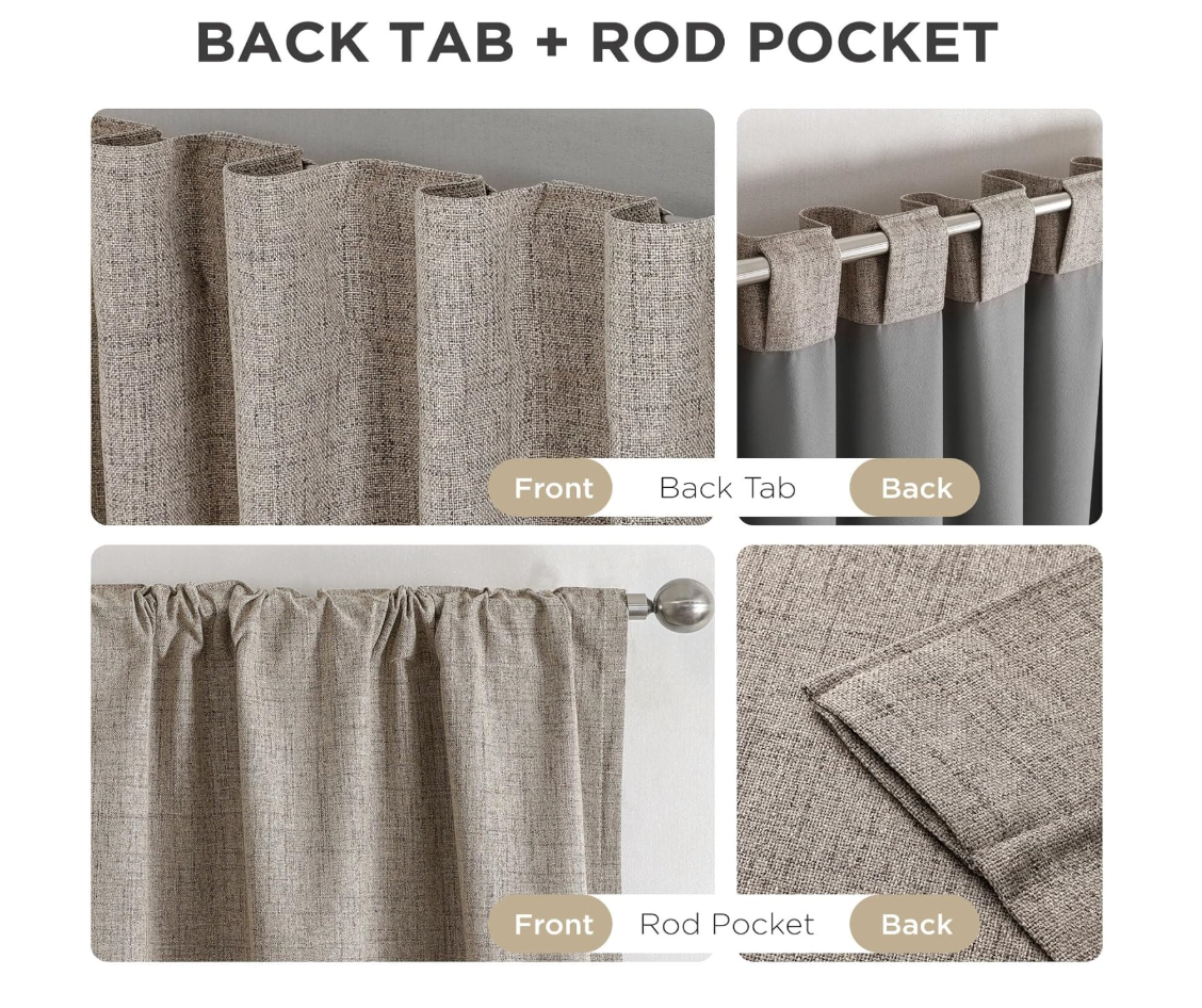Industrial Black Wrap-Around Curtain Rods | Heavy Duty Adjustable Window Rods