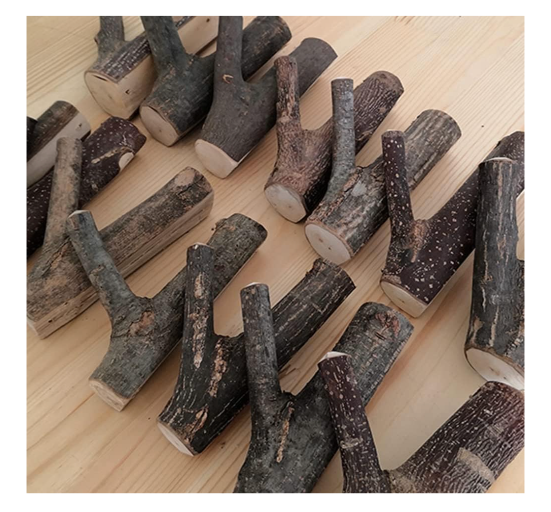 Real Wood Branch Wall Hooks – Set of 4