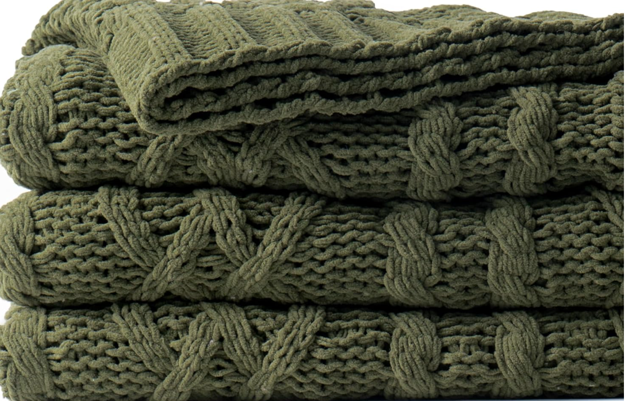Sage Green Woven Throw Blanket