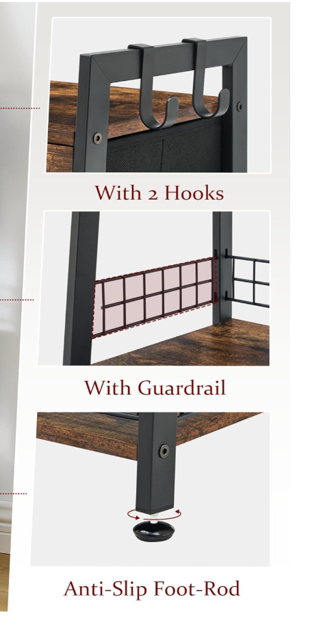 Rustic Ladder Storage Shelf with Drawer