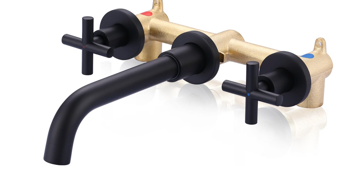 Matte Black Wall-Mount Bathroom Faucet