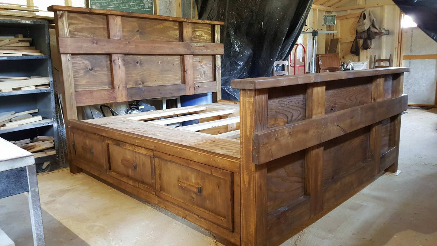 Rustic Farmhouse King Bed Frame